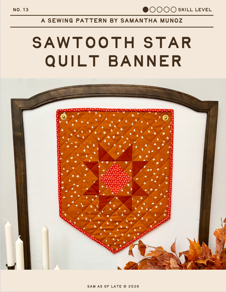 Sawtooth Star Quilted Banner | Free PDF Pattern | Digital Download