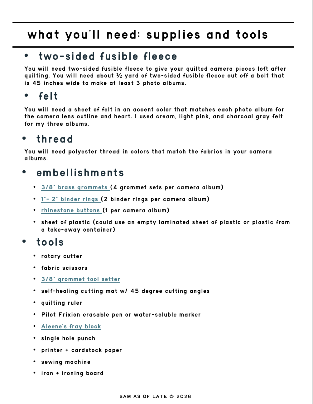 Quilted Camera Photo Albums | PDF Pattern | Digital Download